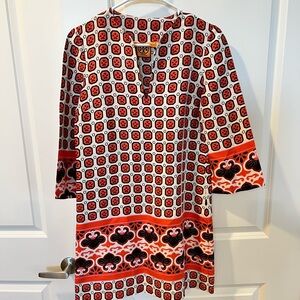 Tory Burch Stylish Red and Black Patterned Dress